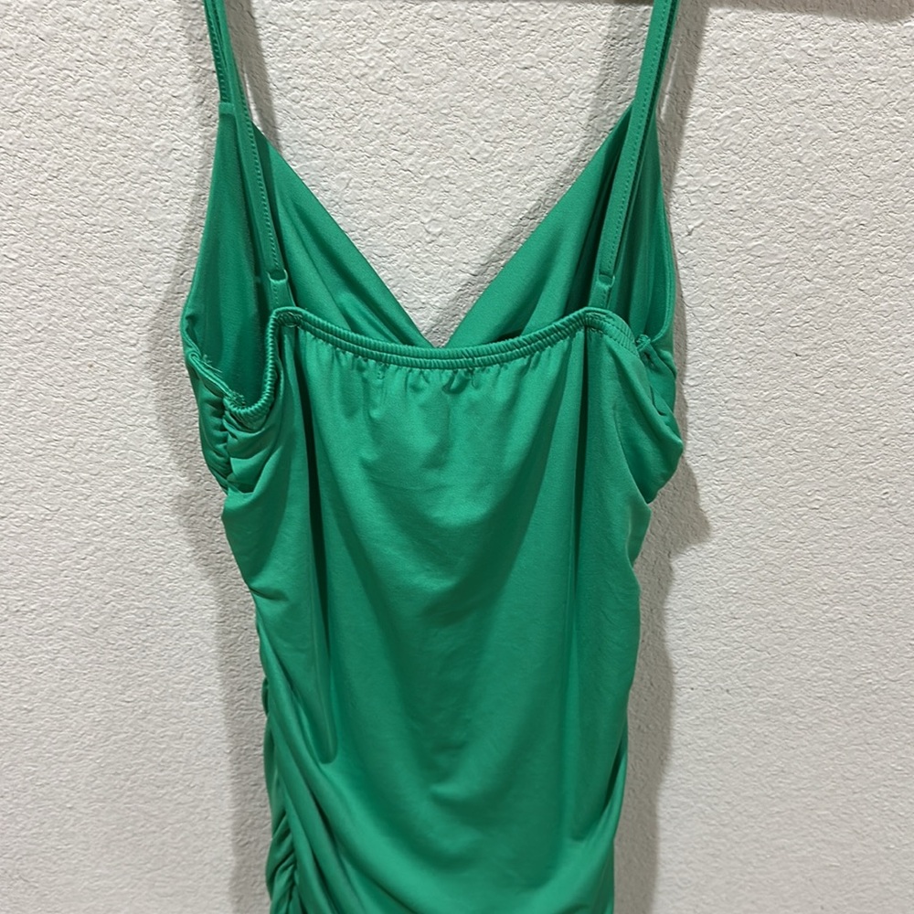 Green Ruched Dress - Picture 4 of 5